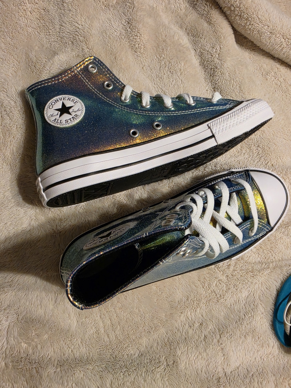 Converse Kids High Top Sneakers in Iridescent - Picture 4 of 5